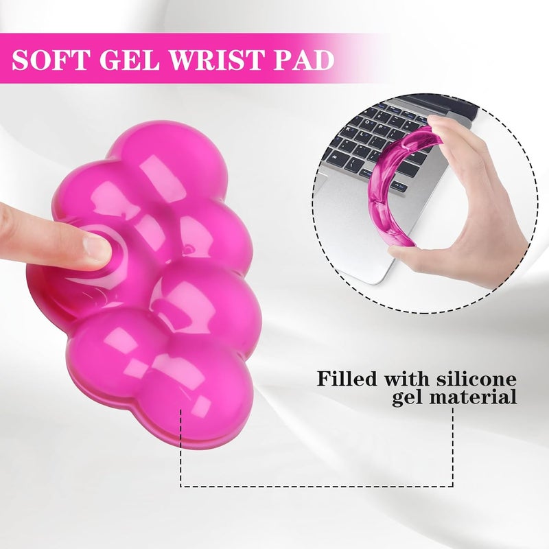 KEPUTAIER Gel Cloud Mouse Wrist Rest, Cute Wrist Support and Arm Support for Mouse Rest Typing Pain Relief，Suitable for Office/Computer/Laptop/Gaming (Transparent Red) - Image 3